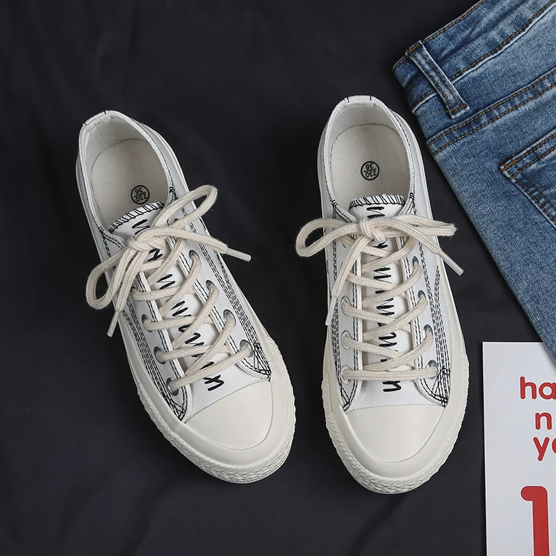 

Women shoes 2018 new white canvas shoes female spring and summer white casual shoes woman students women sneakers6.15