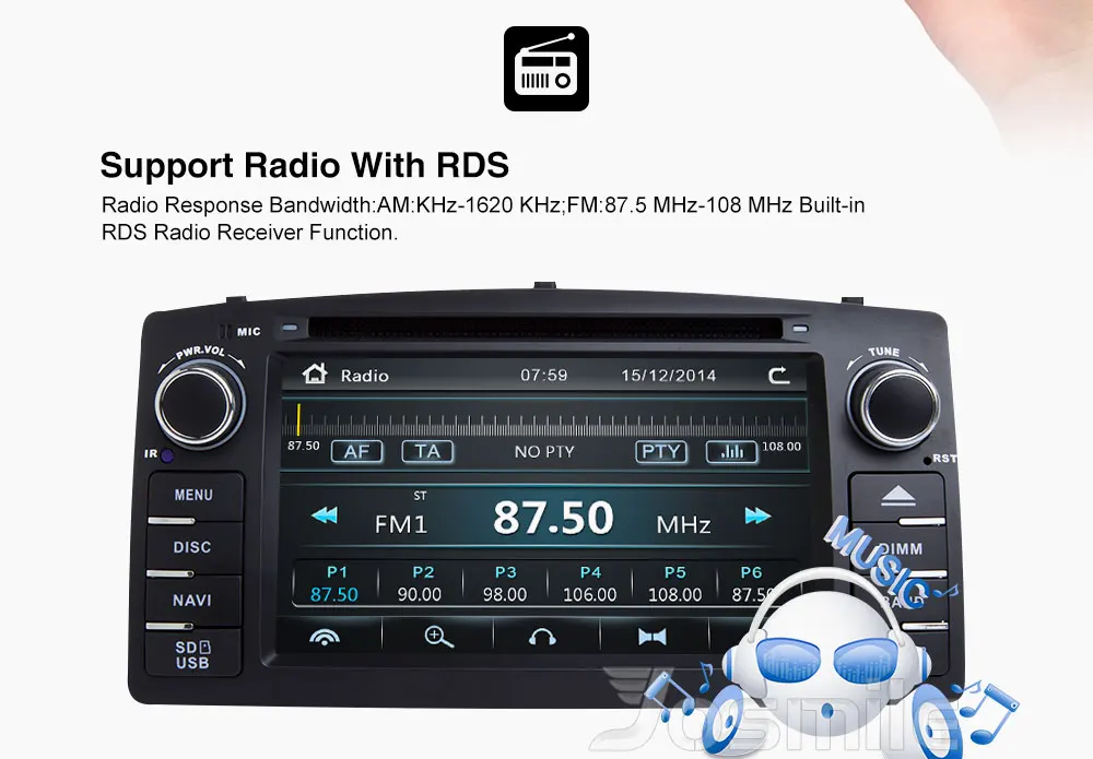 Best Josmile 2 Din Car DVD Player For Toyota Corolla E120 BYD F3 2000 2005 2006 Radio Multimedia Head Unit Stereo GPSNavigation Audio 3