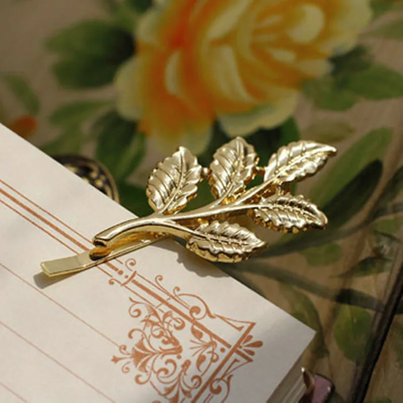New Woman Bride Metal Leaf Hair Clips Pearl Hairpin Beautiful And Elegant Girls barrettes Hair Accessories Fashion Two Type