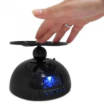 

Creative Helicopter Flying Alarm Clock Flying Alarm Clocks Black Lounger Table Clock With LCD Display Desk Alarm Clocks