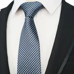 DOOBU Новый Классический шелковый связей человека синий, серый пледы жаккардовые шеи галстук Для мужчин Праздничная Свадебная вечеринка