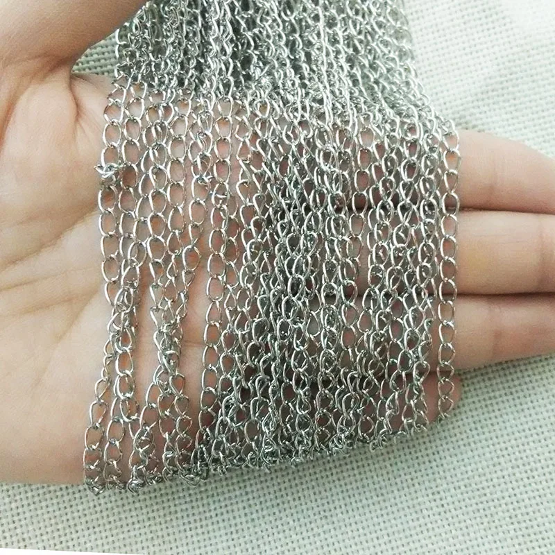 

Cable chains metal chain extented extensions necklace tails extender making Link linked-Opened tassels lariat clasp jewelry kit
