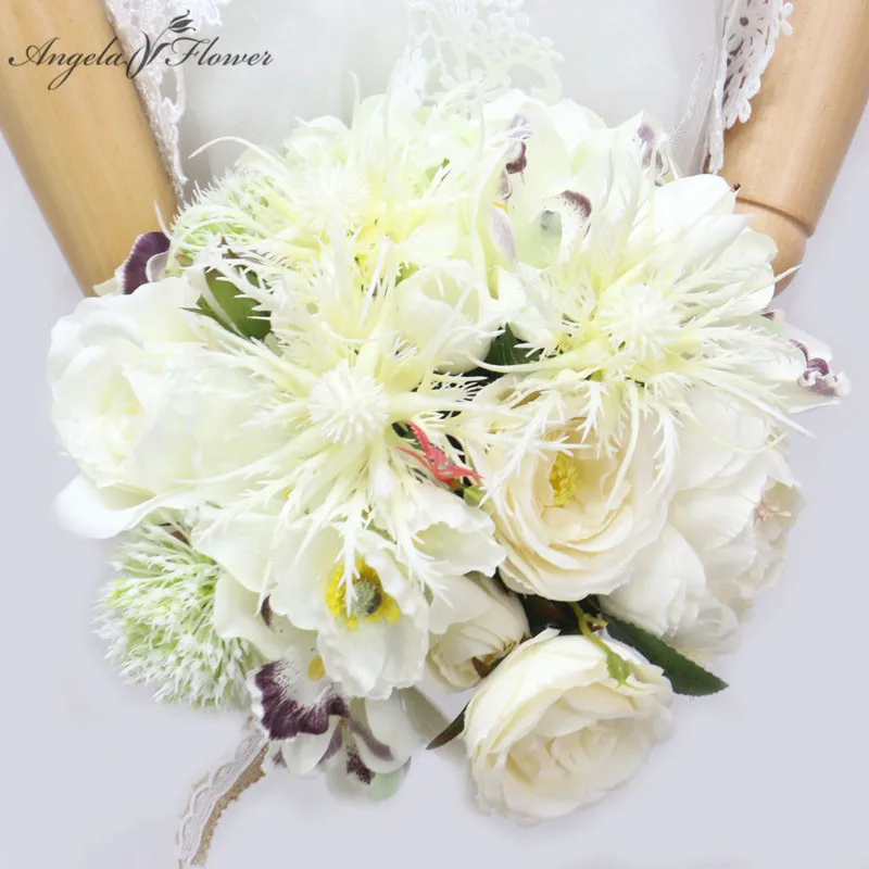 Diy 30cm Artificial Flower Bouquet Wedding Floral Bridal Bouquet