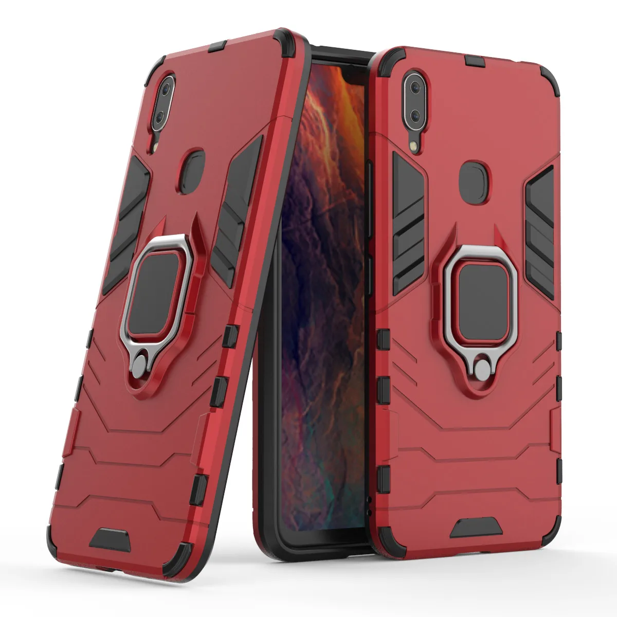 Luxury Armor Ring Case For Vivo X20 X21 X23 X9Plus Magnetic Anti-Fall Shockproof Full Back | Мобильные телефоны и