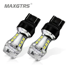 2x T20 7443 W21/5 Вт 7444NA авто светодиодный светильник лампы сигнала поворота Стоп-сигнал светильник Резервное копирование светильник светодиодные задние лампы 12V 6000K