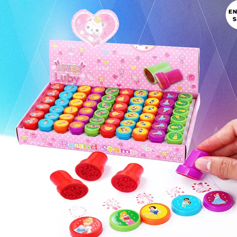 

Children DIY Stamp Toy Cartoon Princess Self-ink Stamps Art Animal Dinosaur Rubber Craft School Children Party Toys Set for Kids