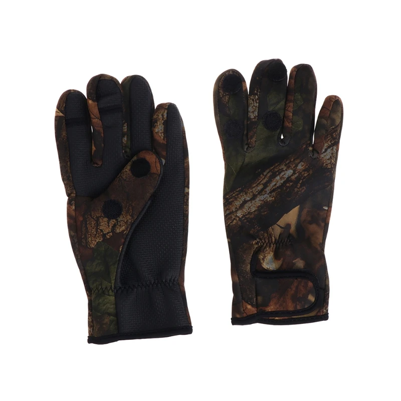1Pair Neoprene Fishing Gloves Full Finger 3 Slit Jigging Thermal Winter