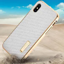 

Luxury Original IMATCH Real Carbon Fiber Cover Metal Frame Case For Apple iphone X Case Cover Hard Full Protection Phone JS0562