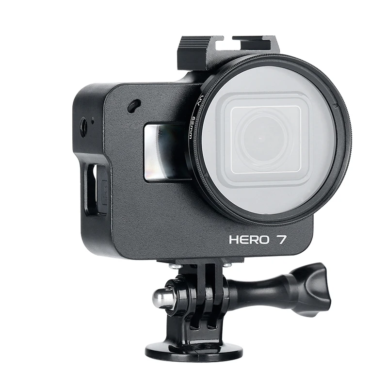 Защитная рамка для камеры Gopro Cage Hero 7 6 5 с фильтром, аксессуары для экшн-камеры с горячим башмаком для светящийся микрофон