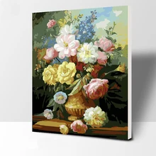 Красивый букет номер картина маслом картины для уркашения стен для гостиной декоративная картина цифровая живопись рисунки без рамки