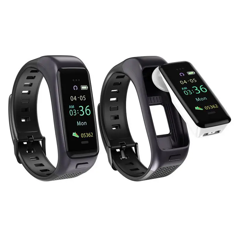 

B03 Fitness Bracelet & Sports Bluetooth Earphone With Mic Steps Distance Calorie Activity Tracker Heart Rate Smart Band