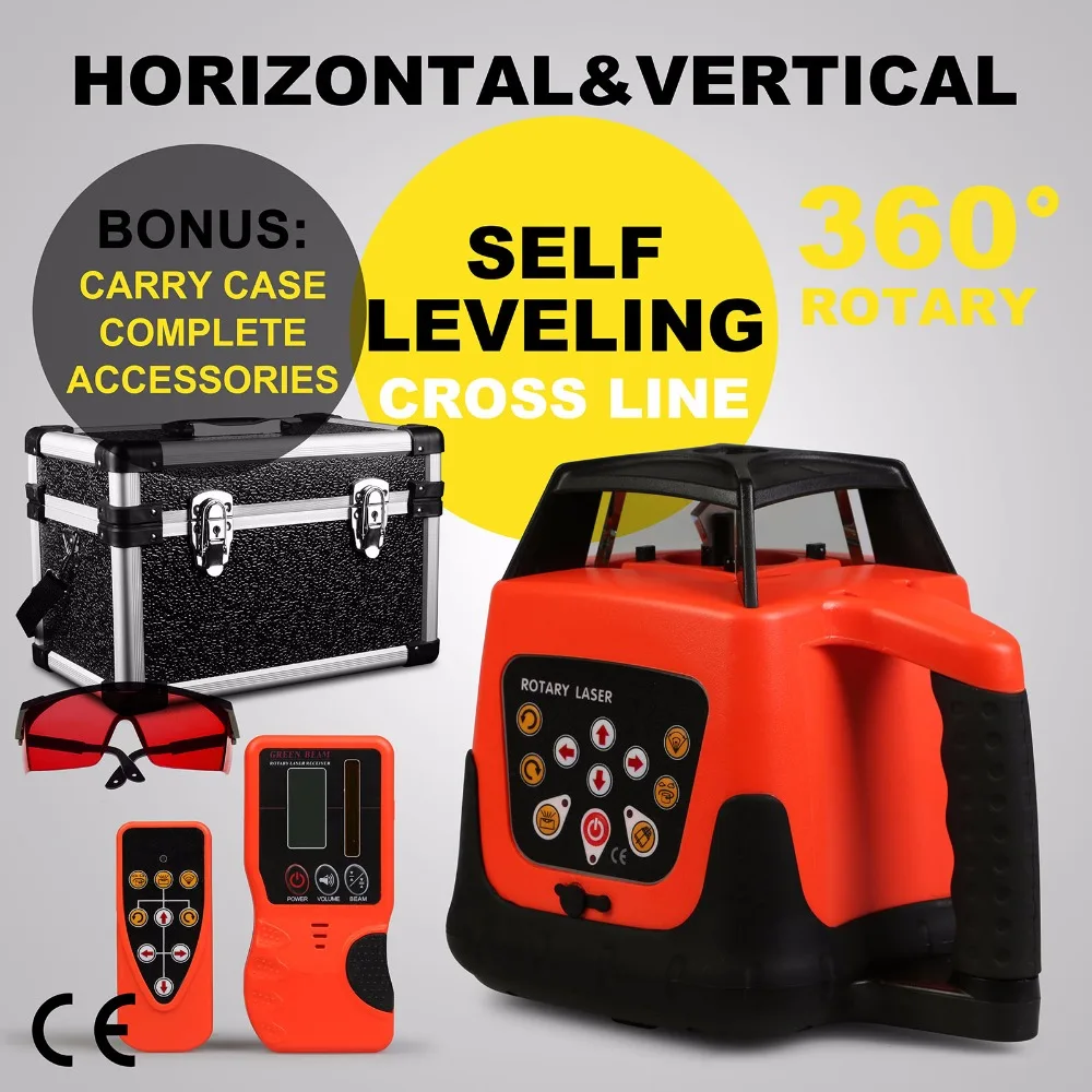 New Automatic Electronic Self Leveling Rotary Rotating Red Laser Level