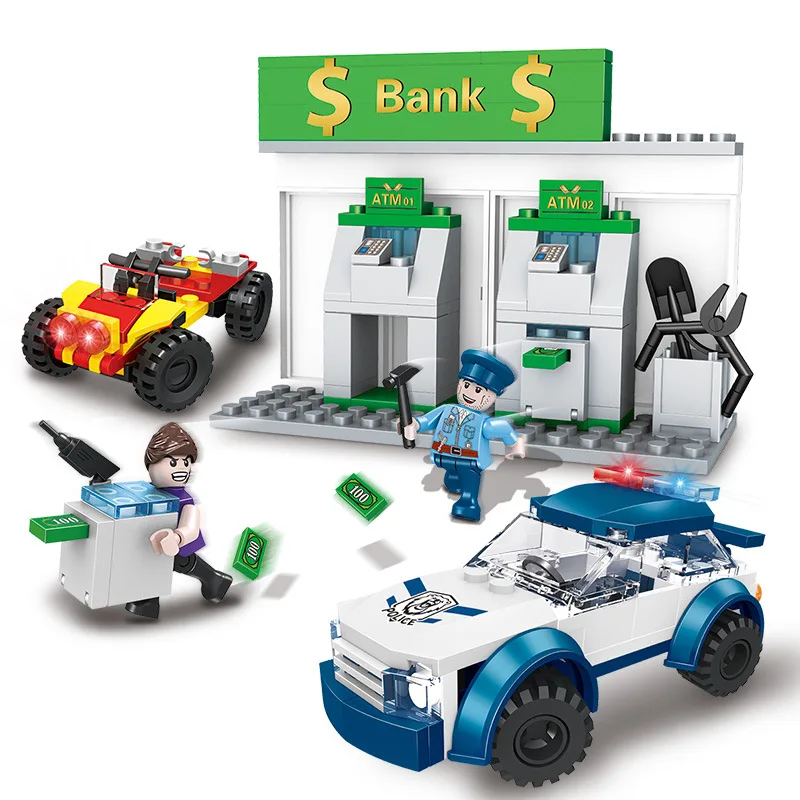 

Police Series ATM Machine Thieves Chasing Children's Wisdom Diy Toys
