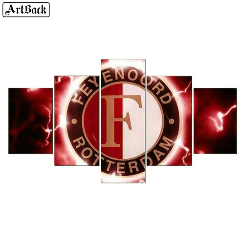 

ARTBACK 5 spell diamond painting Feyenoord icon full square diamond mosaic Dutch football badge 3d round embroidery wall sticker