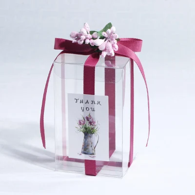 Романтическая Свадебная подарочная коробка, мясистая, Botany, прозрачные пластиковые коробки, декор для свадебной вечеринки, вечерние принадлежности, 10 шт./лот - Цвет: Лиловый