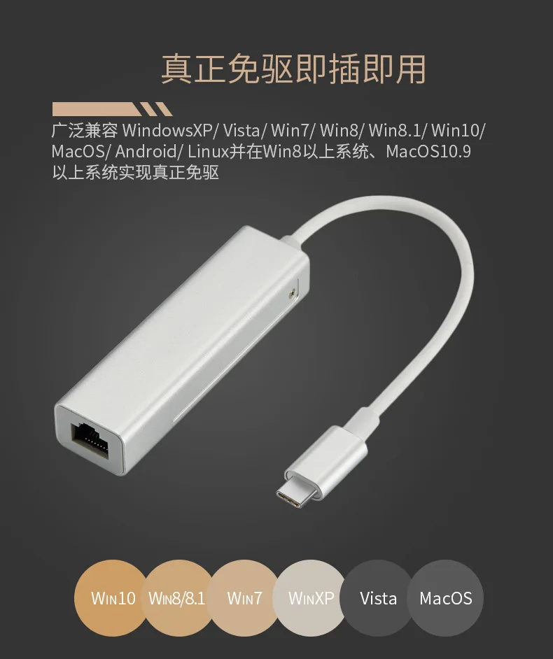 "E ZHOU" EZTC81526 type-c 100M сетевой карты Бесплатный привод+ 2,0 хаб, Ethernet 8152 чип usb-хаб расширения