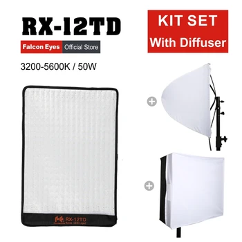 

Falcon Eyes 50W Bi-Color LED Video Light Waterproof Photographic Lighting Portable Photo Light RX-12TD with Diffuser For Camera
