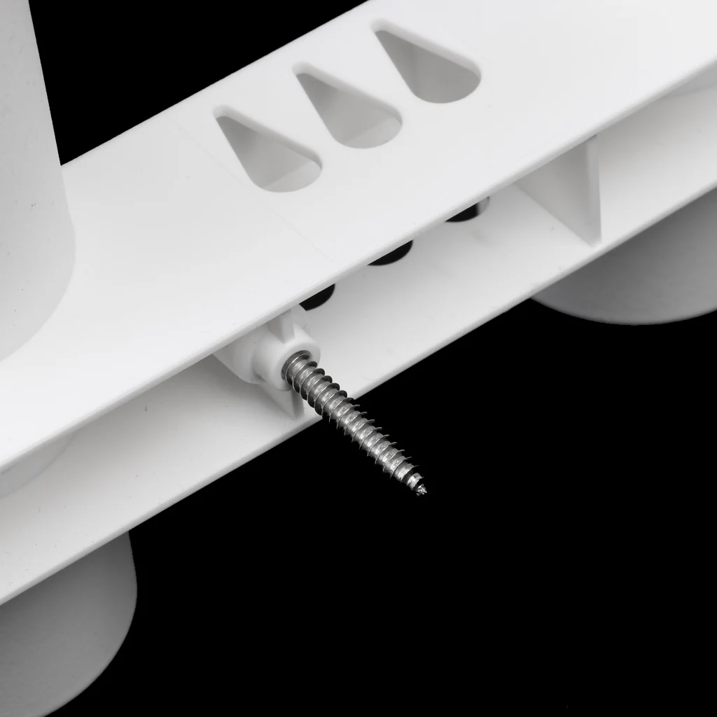 Boat Fishing Vertically Mounted PP 3 Pole Rod Holder Storage Rack with 4 Mounting Screws White