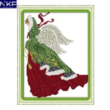 NKF Весенняя фигурка ангела, стиль вышивки крестиком, Рождественский чулок, узоры, вышивка, набор для украшения дома