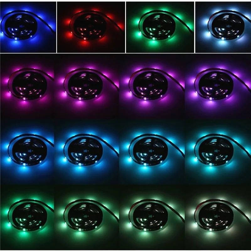 USB DC 5V ТВ фоновая полоса света 5050 SMD 30 светодиодов/м RGB IP30 IP65 Светодиодная лента с 44