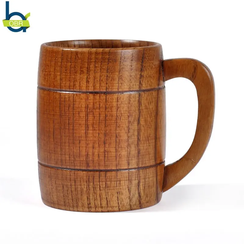 

OBR Barrel Shape Wood Beer Mug Coffee Milk Tea Water Sippy Cup Creative Cute Funny Glasses Personalized Gift Bar Drinkware
