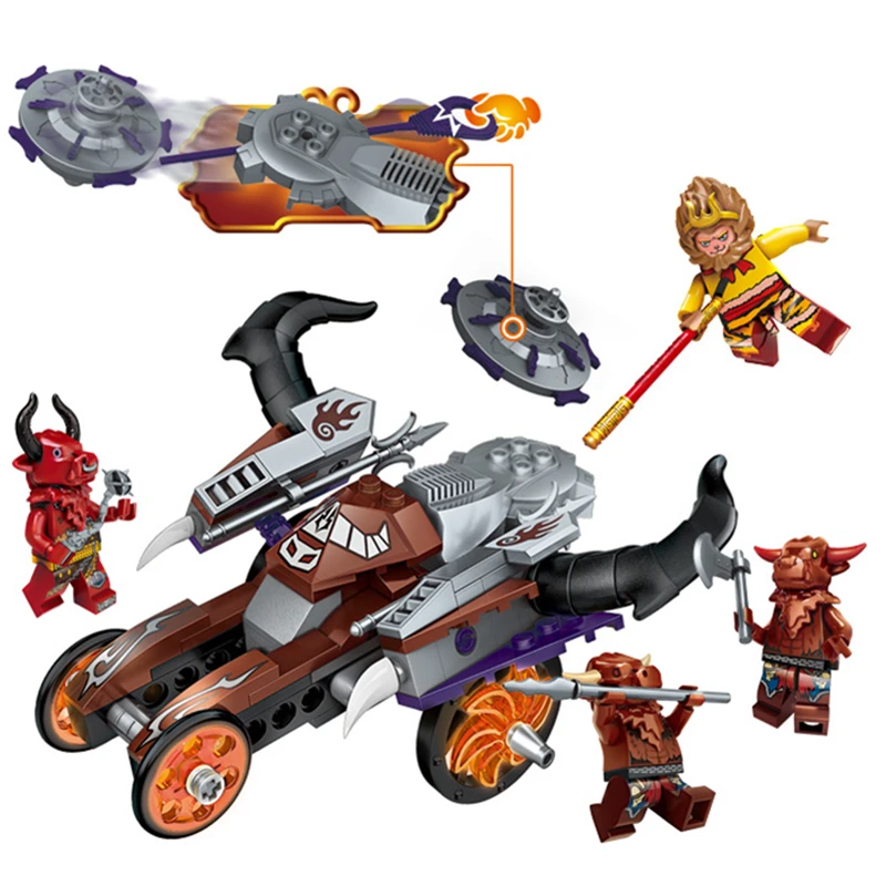 

ENLIGHTEN Journey West Cow Devil Chariot Gyro Combination Marvel Building Blocks Kits Toys Compatible Nexus Ninja