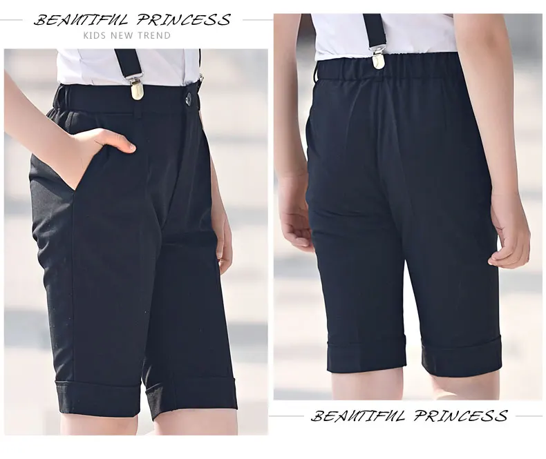 Boys Short Pants Formal Knee Length Trousers Kids Performances Suit Pant Pantalon Garcon Enfant Student  Full Pantaloni Ragazzo  (9)