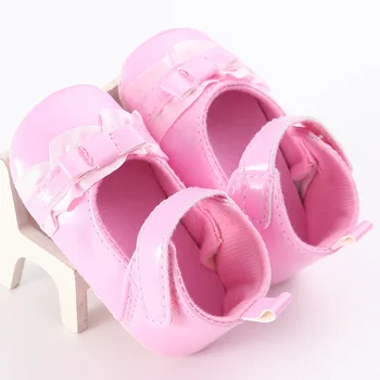 

Solid color fashion sequin bow shoes non-slip baby shoes female baby