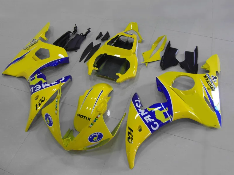 Комплект обтекателей для YAMAHA YZFR6 03 04 05 YZF R6 2003 2004 2005 YZF600 ABS Желтый синий обтекатель +