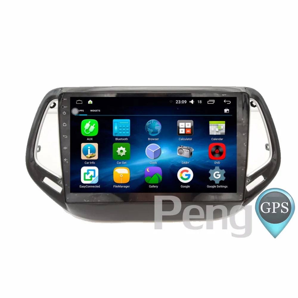 Clearance Android 6.0 System Radio 10.2 inch HD Screen Car GPS navigation DVD Player for JEEP Compass 2017 Piano Black 1080P Video Unit 5