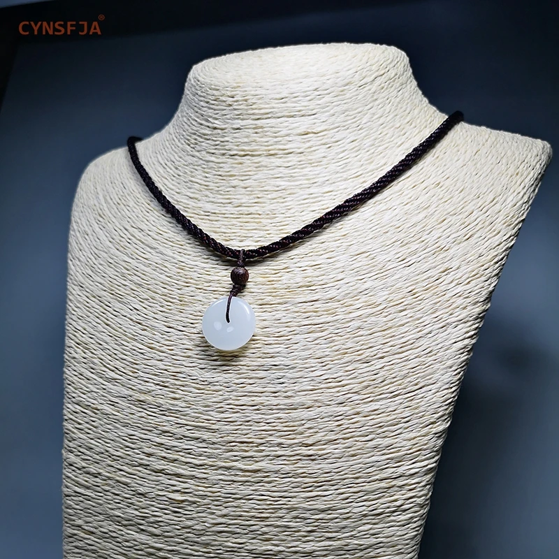

Xinjiang Hetian Jade Nephrite Charms Peace Buckle Jade Pendant Certified Natural Chinese Hetian Jade High Quality Birthday Gifts