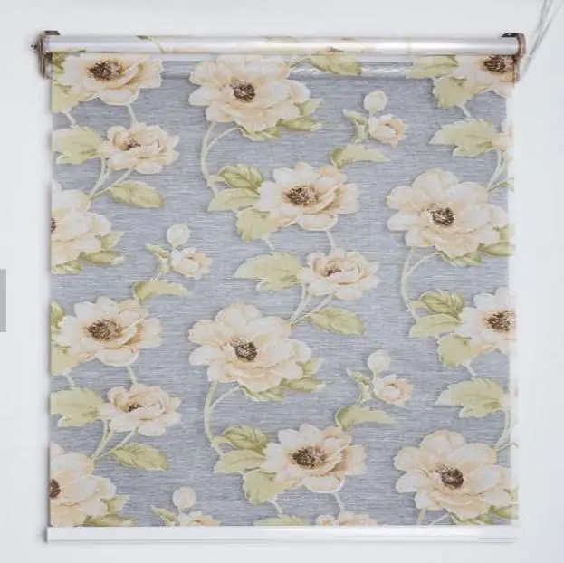 

New design jacquard double layer roller blinds with double brackets window curtain freeshipping