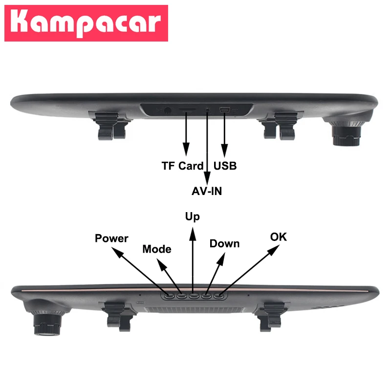 Kampacar HD 1080P зеркало заднего вида Автомобильный видеорегистратор Камера заднего вида на зеркале для вождения автомобиля рекордер 7 дюймов цифровые видеорегистраторы камера s