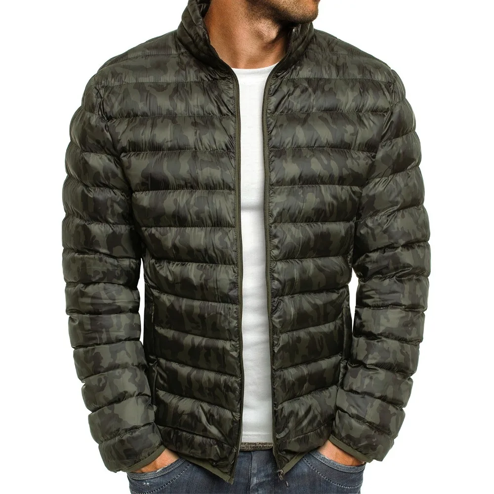 ZOGAA новая брендовая цветная мужская зимняя куртка Теплая мужская хлопковая куртка Повседневная парка куртка на молнии приталенное пальто