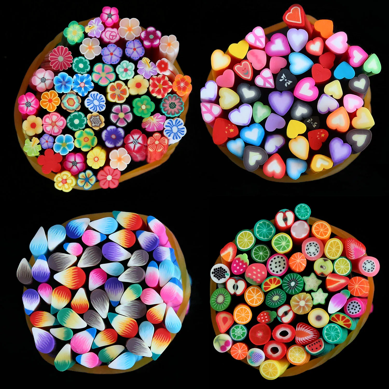 

100Pcs Colorful Rainbow Cuttable DIY Art Craft Polymer Clay Pattern Funny Manual Toys Gifts Decorations Stickers Stick Rod Tools