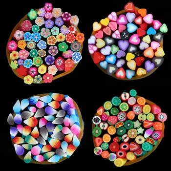 

100Pcs Colorful Rainbow Cuttable DIY Art Craft Polymer Clay Pattern Funny Manual Toys Gifts Decorations Stickers Stick Rod Tools