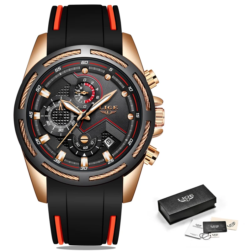 Lige Mens Watches Top Luxury Brand Luxury Unique Sport Watch Men Quartz Date Clock Waterproof Dress-6