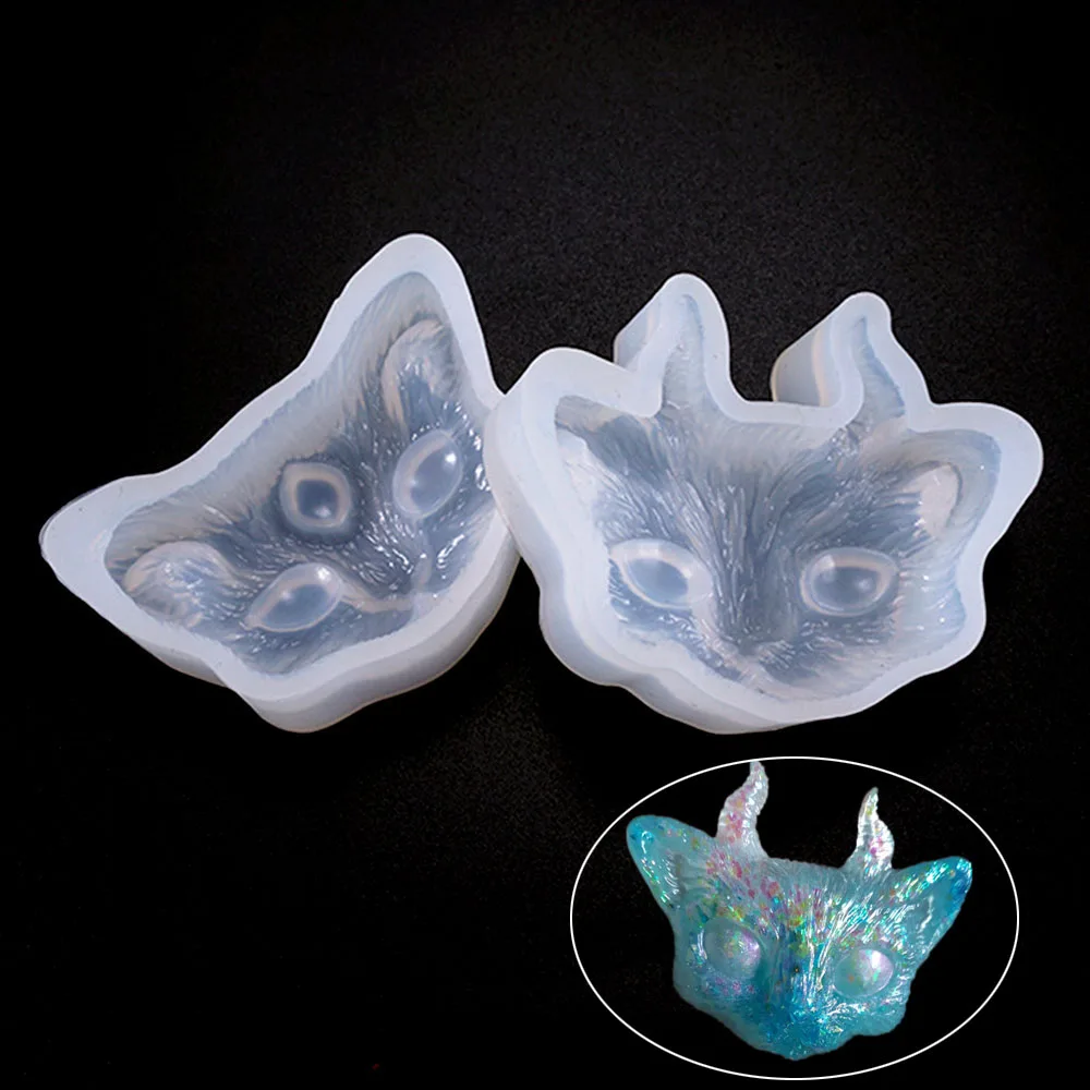 

New 1PC Cat With Horn OR Eye Silicone Mold Necklace Pendant Resin Jewelry Making Mould DIY Hand Craft Resin Molds for Jewelry