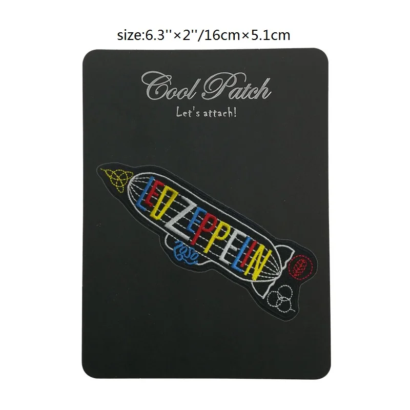 

6.3" LED ZEPPELIN BLIMP SYMBOLS Music Band patch Metal Iron On badge Rockabilly baseball cap MOTIF APPLIQUE Rock Punk Badge