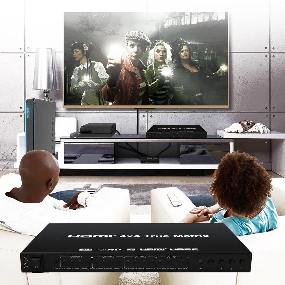 4K HDMI 4X4 Matrix Switcher HDMI 1.4v 4 Port Input & 4 Port Output Support 4Kx2K@30Hz HDCP 3D & Deep Color HDMI 1.4 Compliant