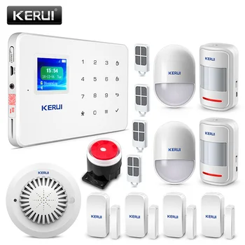 

KERUI G18 Wireless GSM Burglar Home Security Alarm System Android IOS APP Remote Control With IP Camera Smoke Detector