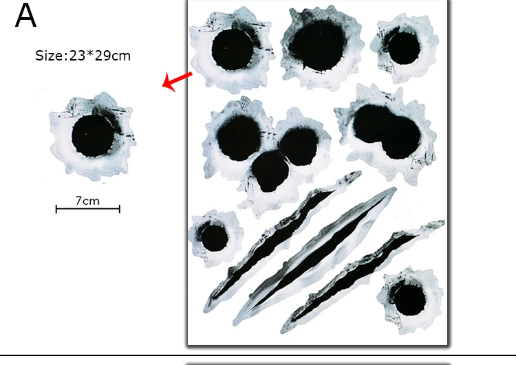 Автомобильный стиль 3D Поддельные пулевые дыры пулевые пушки снимки забавные автомобильные шлемы наклейки эмблема символ креативные персонализированные наклейки