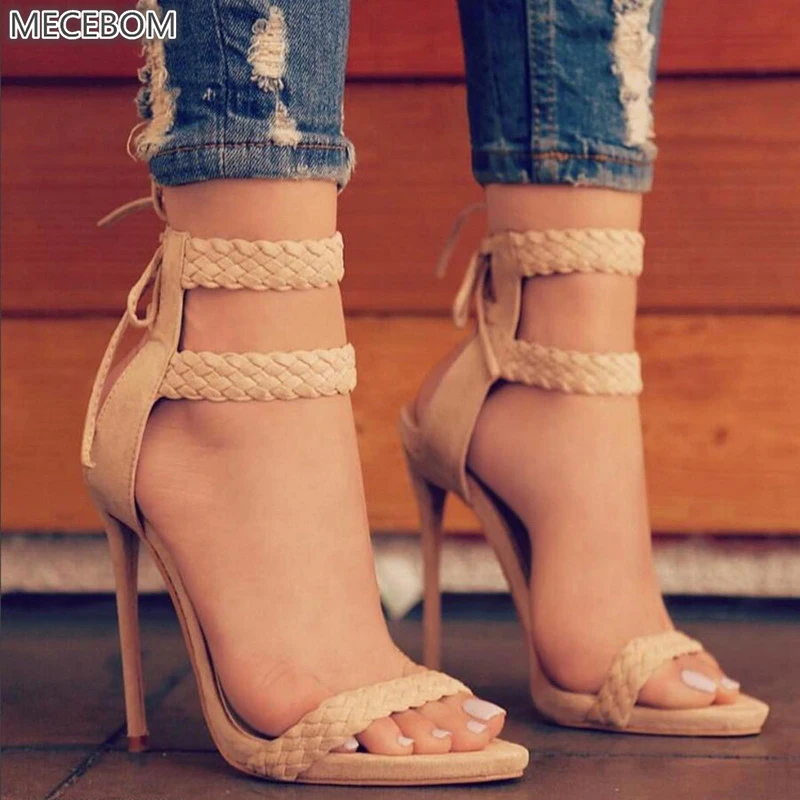 

Woman Gladiator Pumps 10CM High Thin Heels Open Toe Lace Up Platform Party Wedding Ladies shoes Sandals Valentine Stiletto 2218W
