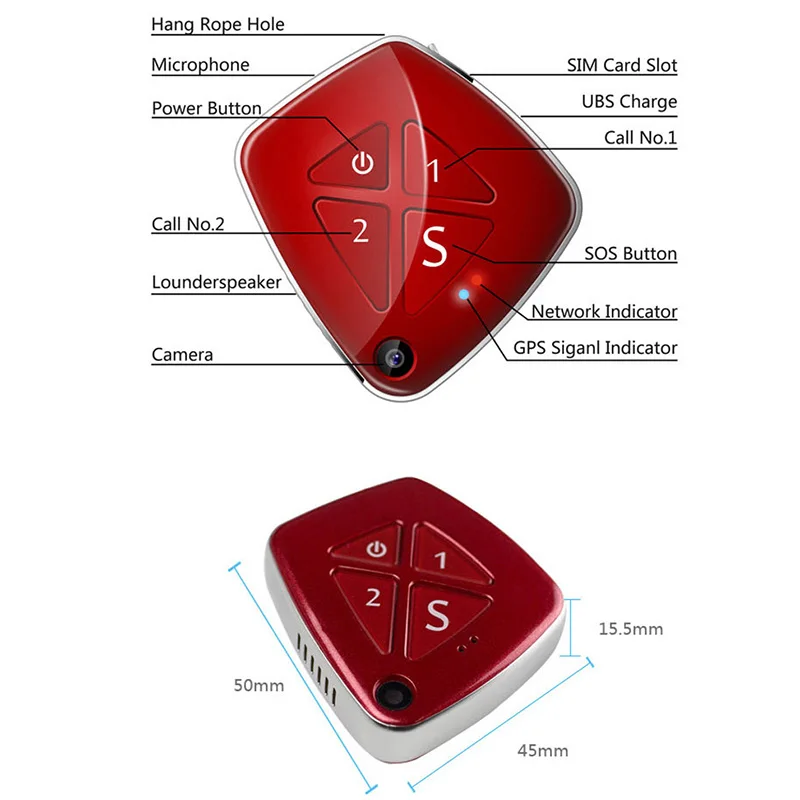 Личное ожерелье 3g мини gps трекер детская камера двухсторонний телефонный звонок Осенняя сигнализация SOS оповещение в режиме реального времени отслеживающее приложение