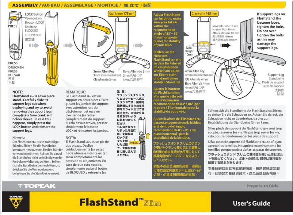 Topeak FlashStand тонкий TW011 складной без повреждений алюминиевый дорожный велосипед велосипедный Стенд Ремонт и дисплей легкий карманный размер