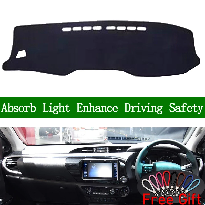 

For Toyota Hilux SR5 REVO Hi-Rider 2015 2016 2017 2018 Right Hand Drive Dashboard Cover Car Stickers Carpet Interior Accessories
