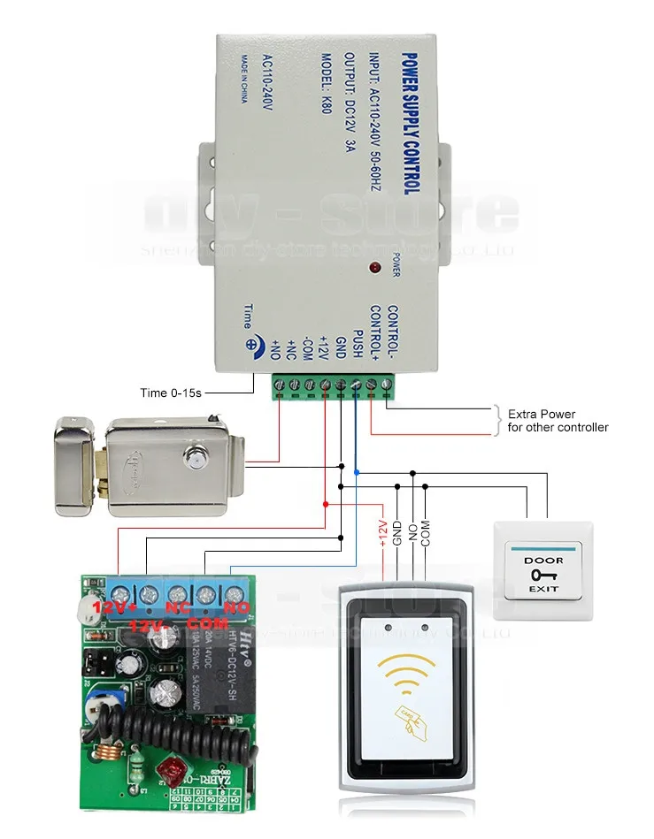 Diysecur 125 кГц RFID считыватель без клавиатуры Управление Лер + Электрический замок двери Управление доступом безопасности Системы полный