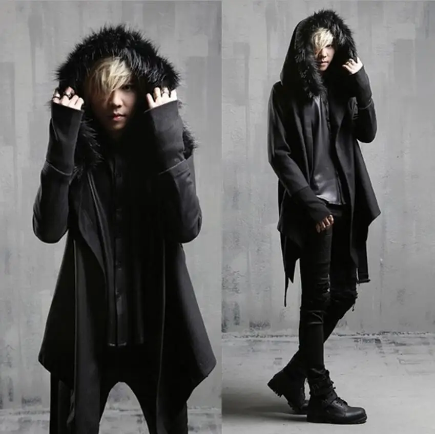 

2018 New Winter Men's wool coat Trend personality casual high quality male Comfortable warmth wool coat stage singer costumes