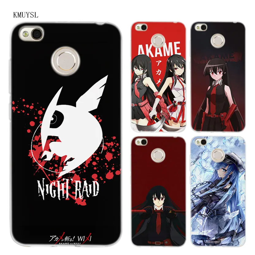 

KMUYSL Akame Ga Kill Anime TPU Transparent Soft Case Cover for Xiaomi Redmi Note 4X 4 4A 5 Mi A1 Plus