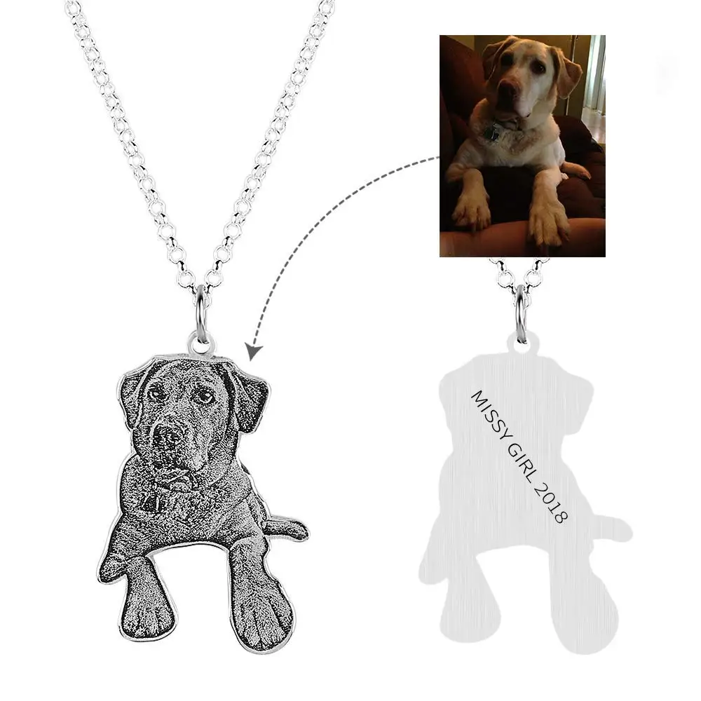 HACOOL Personalized 925 Sterling Silver Custom Message Engrave Dog Tag Men Necklace Pendant